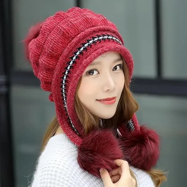 Red_Knit_Beanie_Hat_&_Touch_Screen_Gloves_With_Premium_Materials_Fit