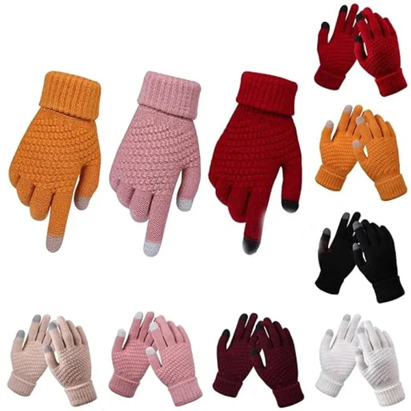 Red_Knit_Beanie_Hat_&_Touch_Screen_Gloves_With_Premium_Materials_Fit