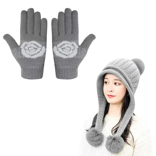 Silver_Winter_Beanie_With_Touch_Screen_Gloves_(Pack_Of_2)