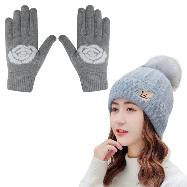 Silver_Woolen_Winter_Beanie_&_Gloves_Set_For_Women