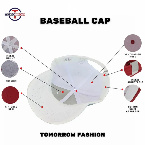 White_Adjustable_Baseball_Sports_Caps_For_Women