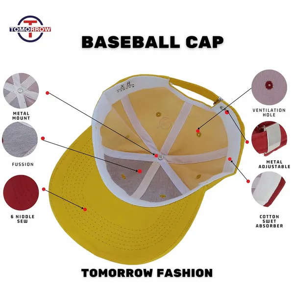 Yellow_Head_Caps_With_Adjustable_Strap_For_Men_&_Women