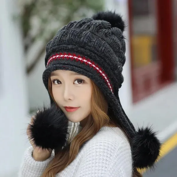 Black_Winter_Woolen_Beanie_Cap_And_Neck_Scarf_Warmer_Set_For_Women