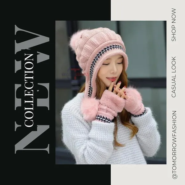 Red_Winter_Woolen_Beanie_Cap_And_Neck_Scarf_Warmer_Set_For_Women