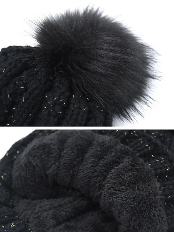 Black_Winter_Woolen_Beanie_Cap_And_Neck_Scarf_Warmer_Set_For_Women