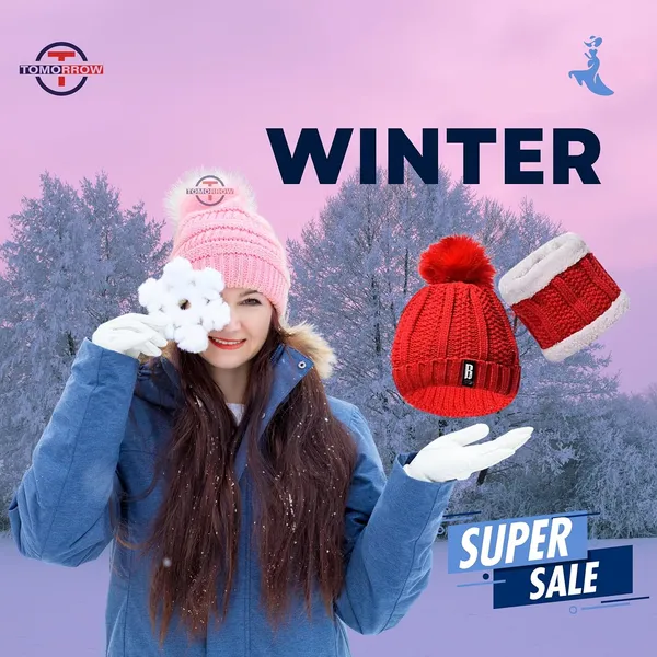 Maroon_Winter_Woolen_Beanie_Cap_And_Neck_Scarf_Warmer_Set_For_Women