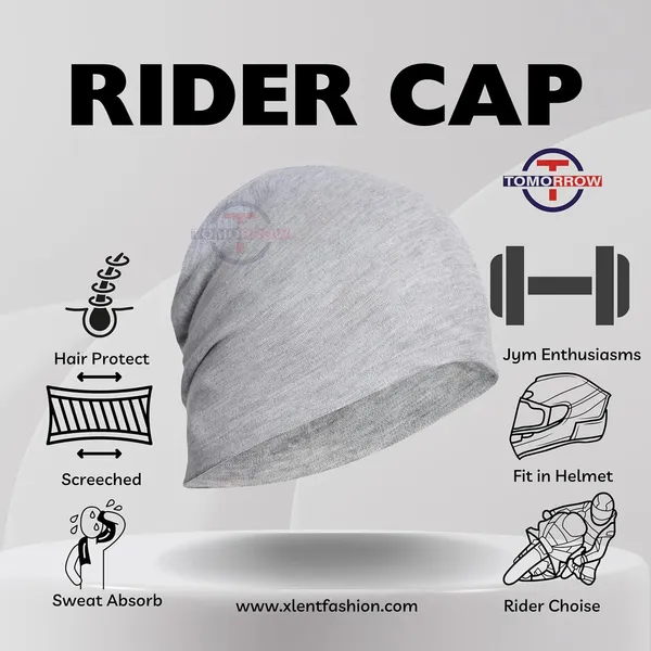 Silver_Cotton_Helmet_Compatible_Beanie_Slouchy