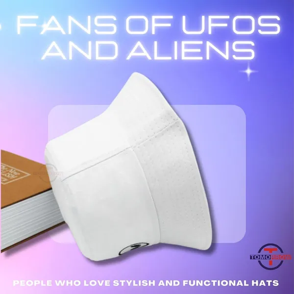 White_Alien_Bucket_Hat_Ufo_Abduction_Apparel_Cap