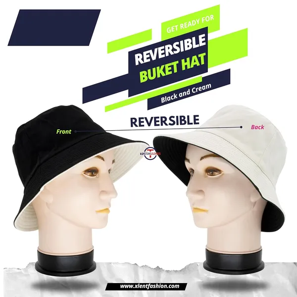 Black_&_Cream_Reversible_Beach_Sun_Hats_For_Women_Men