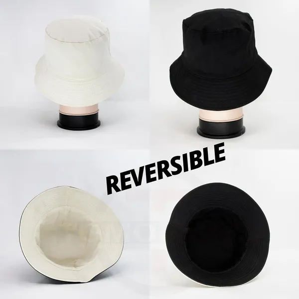 Black_&_Cream_Reversible_Beach_Sun_Hats_For_Women_Men