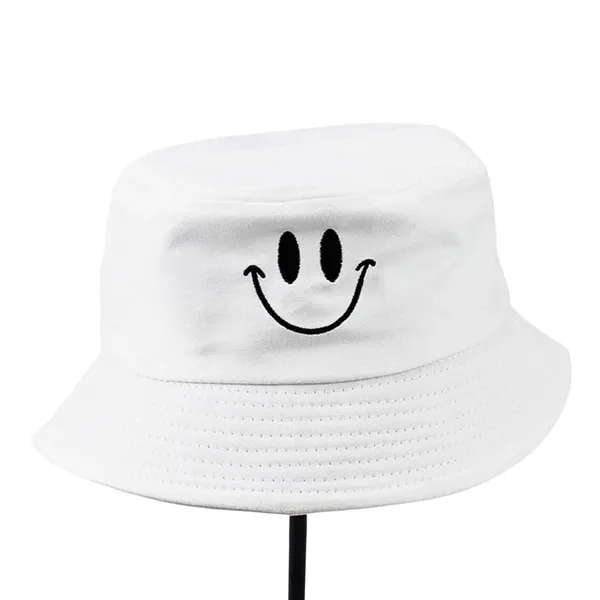Black_&_White_Embroidered_Smile_Foldable_Reversible_Bucket_Hat_For_Men_&_Women