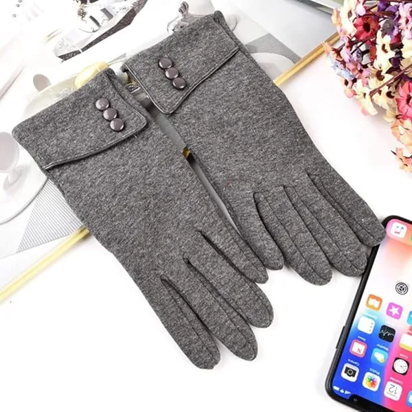Grey_Women_Cute_Design_Plush_Fur_Cuff_Winter_Gloves