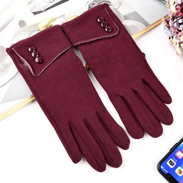 Red_Women_Cute_Design_Plush_Fur_Cuff_Winter_Gloves
