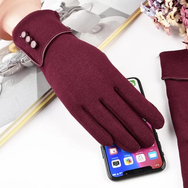 Red_Women_Cute_Design_Plush_Fur_Cuff_Winter_Gloves