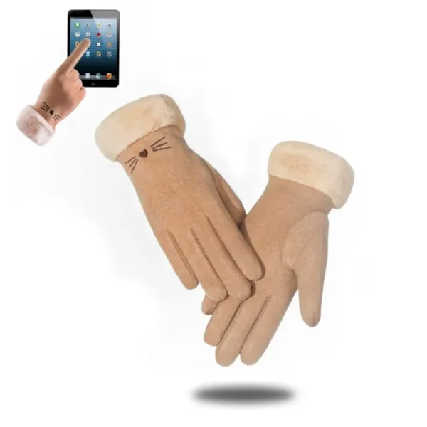 Khakhi_Windproof_Cold_Resistant_Warm_Snuggle_Season_Gloves_For_Women