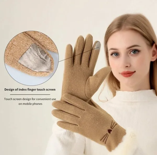 Khakhi_Windproof_Cold_Resistant_Warm_Snuggle_Season_Gloves_For_Women