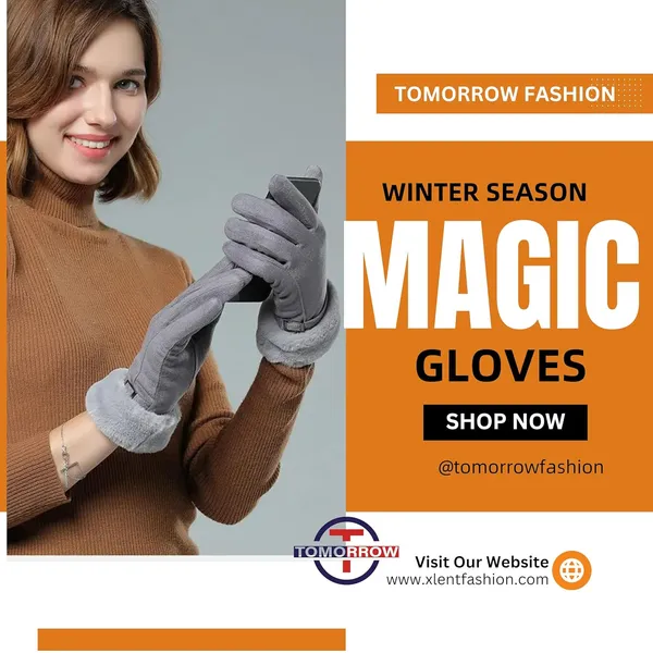 Grey_Soft_Warm_Touch_Screen_Gloves_For_Women