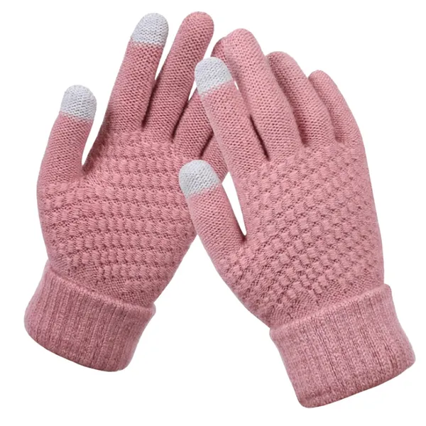 Pink_Unisex_Warm_Stretch_Knitted_Wool_Mittens_With_Touch_Screen_Capability