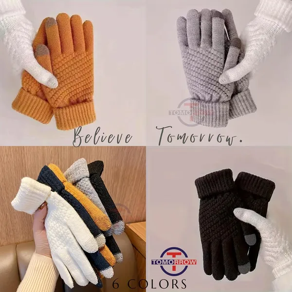 Red_Unisex_Warm_Stretch_Knitted_Wool_Mittens_With_Touch_Screen_Capability