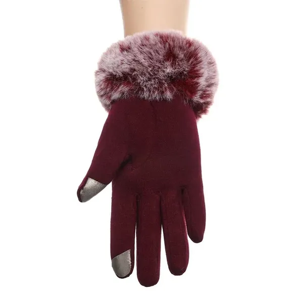 Maroon_Cold_Weather_Windproof_Covered_Finger_Faux_Fur_On_The_Inner_Gloves_For_Women