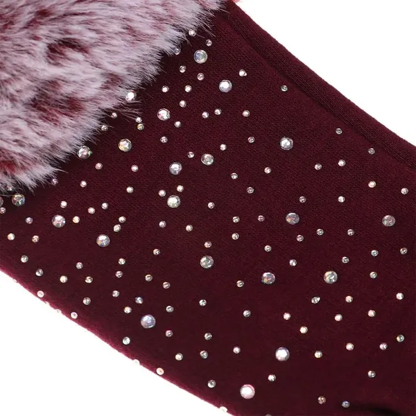 Maroon_Cold_Weather_Windproof_Covered_Finger_Faux_Fur_On_The_Inner_Gloves_For_Women