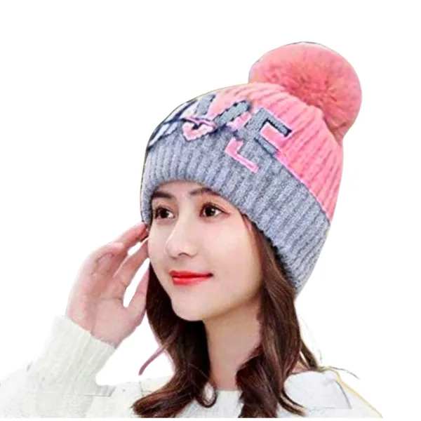 Light_Pink_Super_Soft_Warm_Knitted_Beanie_Cap_For_Women