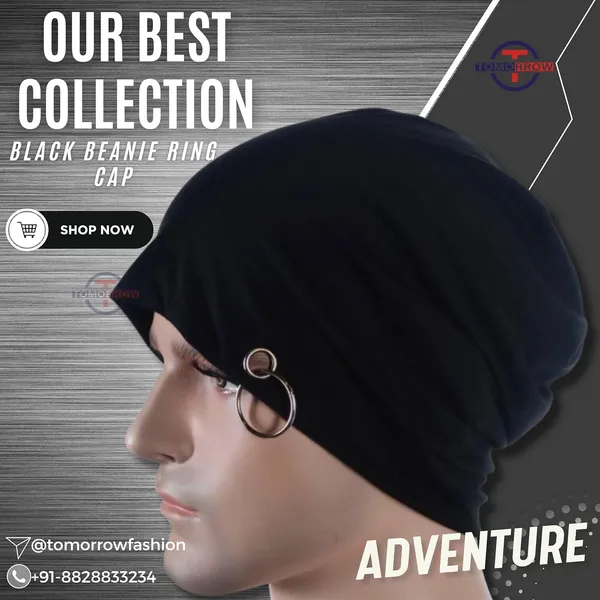 Black_Ring_Knitted_Cotton_Slouchy_Beanie_Cap