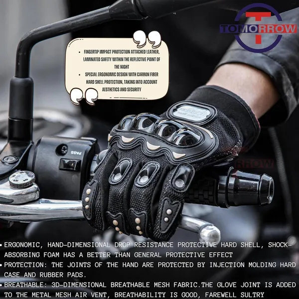 Black_Pro-Biker_Racing_Gloves_Full_Finger