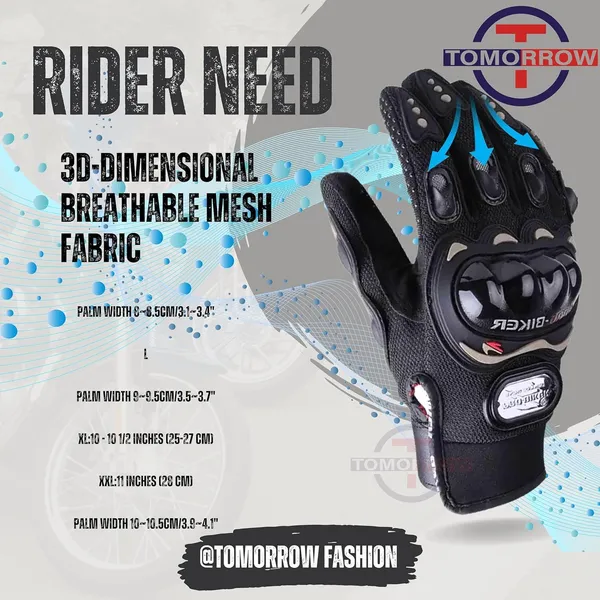 Black_Pro-Biker_Racing_Gloves_Full_Finger