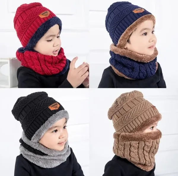 Grey_Winter_Wool_Beanie_Cap_With_Neck_Muffler_For_Boy_&_Girls