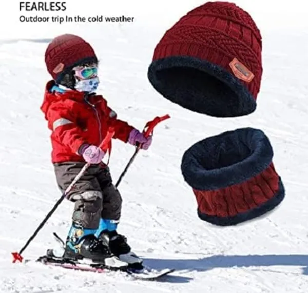Navy_Blue_Winter_Wool_Beanie_Cap_With_Neck_Muffler_For_Boy_&_Girls