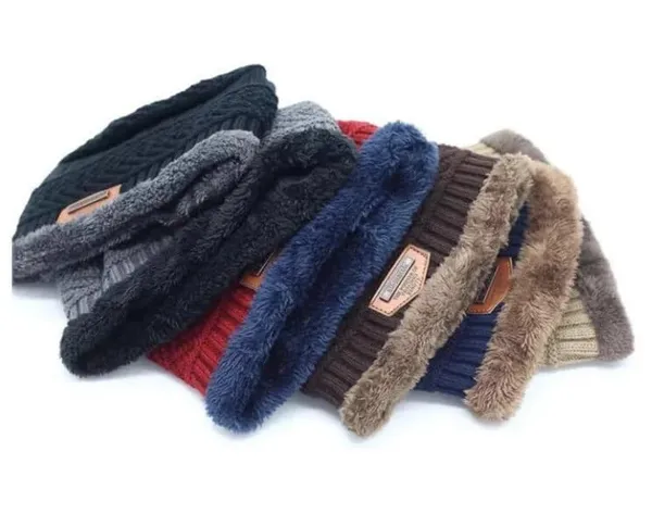 Navy_Blue_Winter_Wool_Beanie_Cap_With_Neck_Muffler_For_Boy_&_Girls