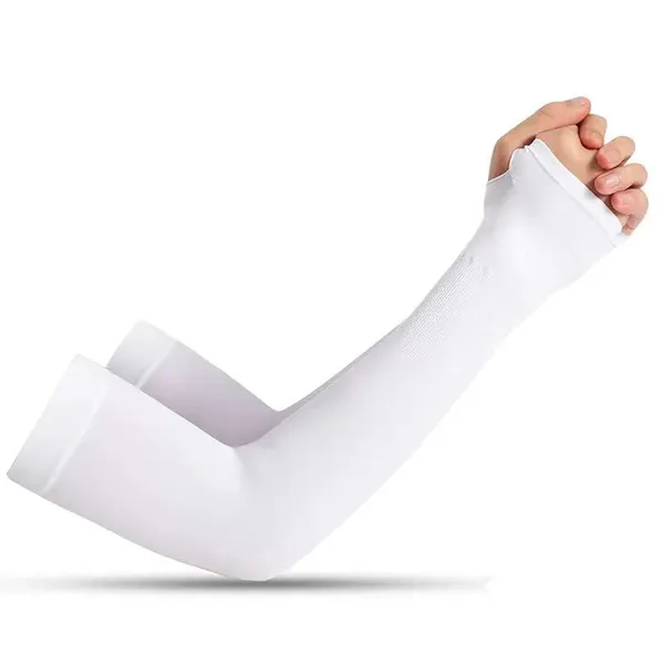 White_Cotton_Bamboo_Blend_UV_Protection_Arm_Sleeves_For_Women