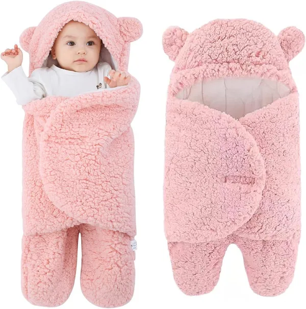 Pink_Bear_Plush_Receiving_Soft_Swaddles