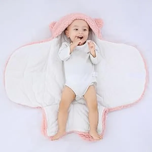 Pink_Bear_Plush_Receiving_Soft_Swaddles