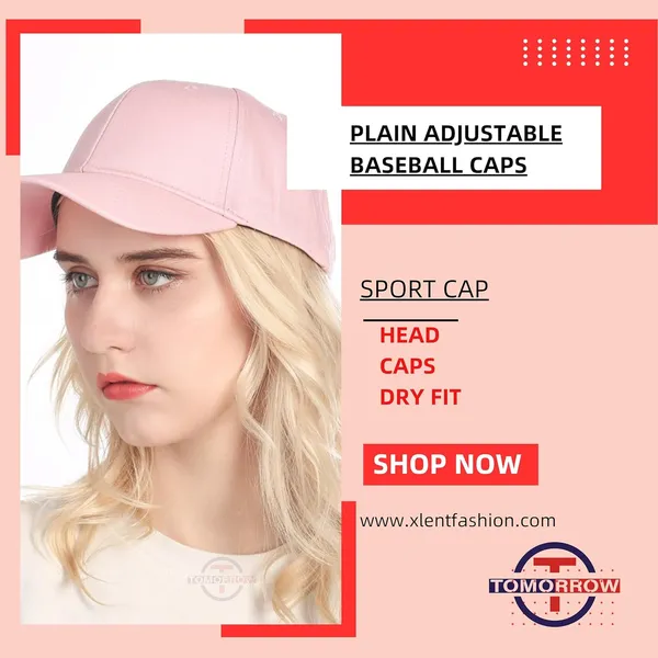 Pink_Plain_Adjustable_Baseball_Caps_For_Womens