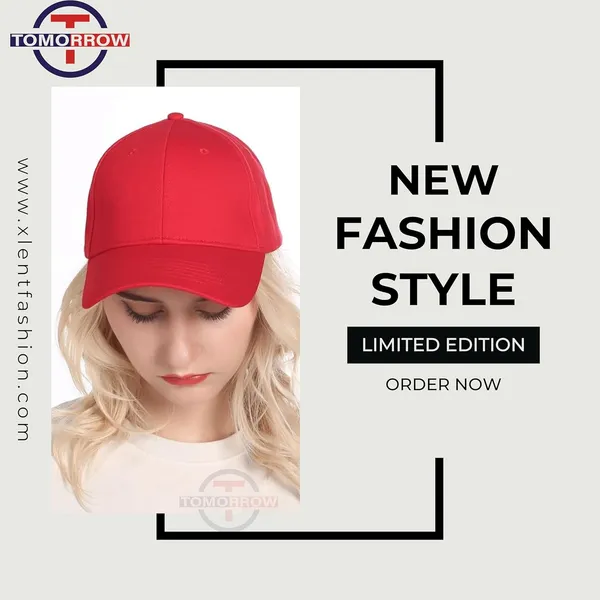 Red_Plain_Adjustable_Baseball_Caps_For_Womens