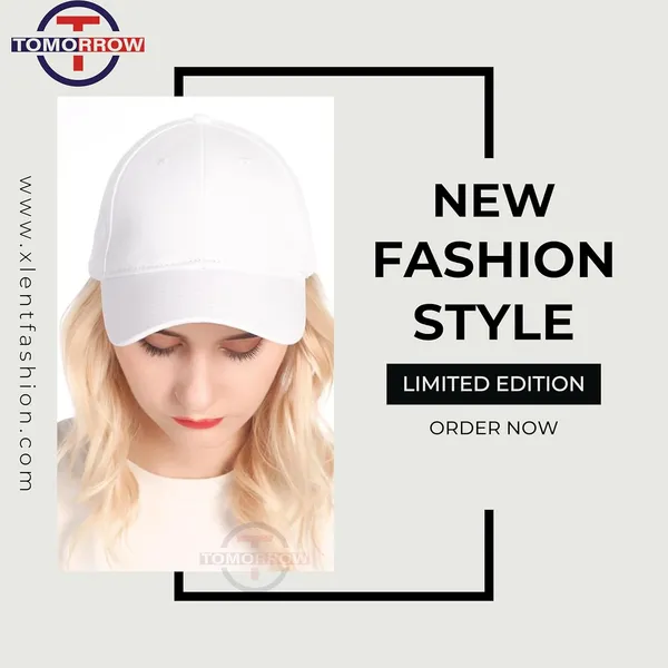 White_Plain_Adjustable_Baseball_Caps_For_Womens