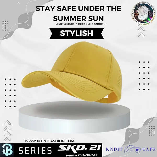 Yellow_Plain_Adjustable_Baseball_Caps_For_Womens