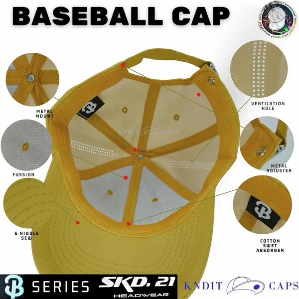 Yellow_Plain_Adjustable_Baseball_Caps_For_Womens