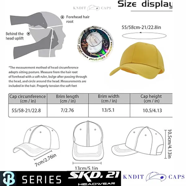 Yellow_Plain_Adjustable_Baseball_Caps_For_Womens