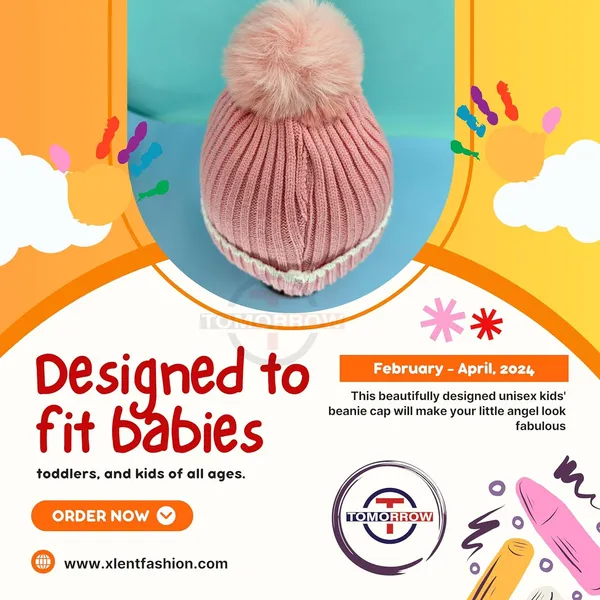Pink_Kids_Winter_Slouch_Hat_With_Pom_Pom