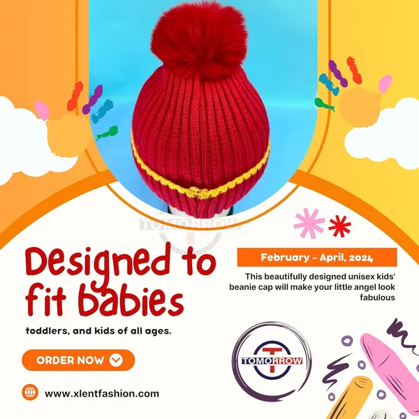 Red_Kids_Winter_Slouch_Hat_With_Pom_Pom