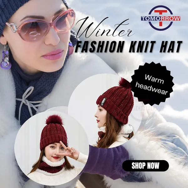 Black_Warm_Headwear_With_Ear_&_Neck_Cover_Winter_Beanie_Hat_Scarf_Set_For_Women_&_Men