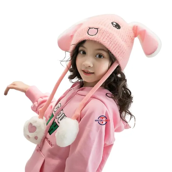 Pink_Cute_Cartoon_Rabbit_Bunny_Hat_With_Moving_Ears