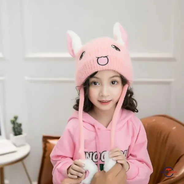 Pink_Cute_Cartoon_Rabbit_Bunny_Hat_With_Moving_Ears