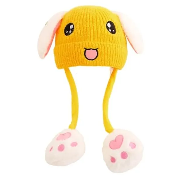 Yellow_Cute_Cartoon_Rabbit_Bunny_Hat_With_Moving_Ears