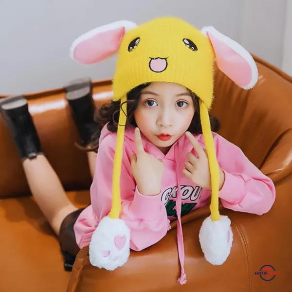 Yellow_Cute_Cartoon_Rabbit_Bunny_Hat_With_Moving_Ears