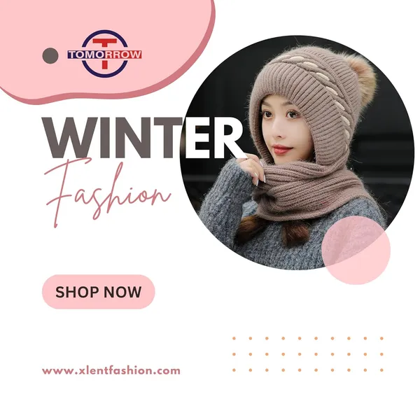 Chocolate_Winter_Knit_Beanie_Hat_Scarf_Set_With_Pom_Pom