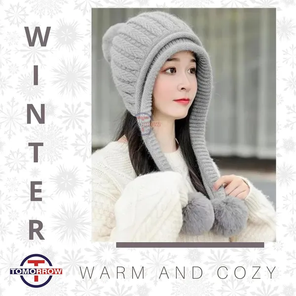 Grey_Ear_Protection_Winter_Beanie_For_Women